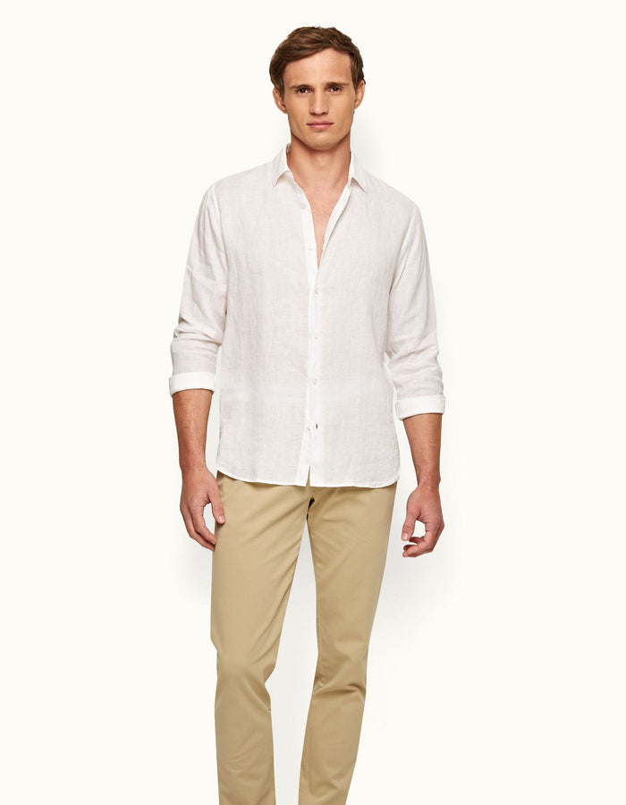 Men's GILES Linen Shirt - White