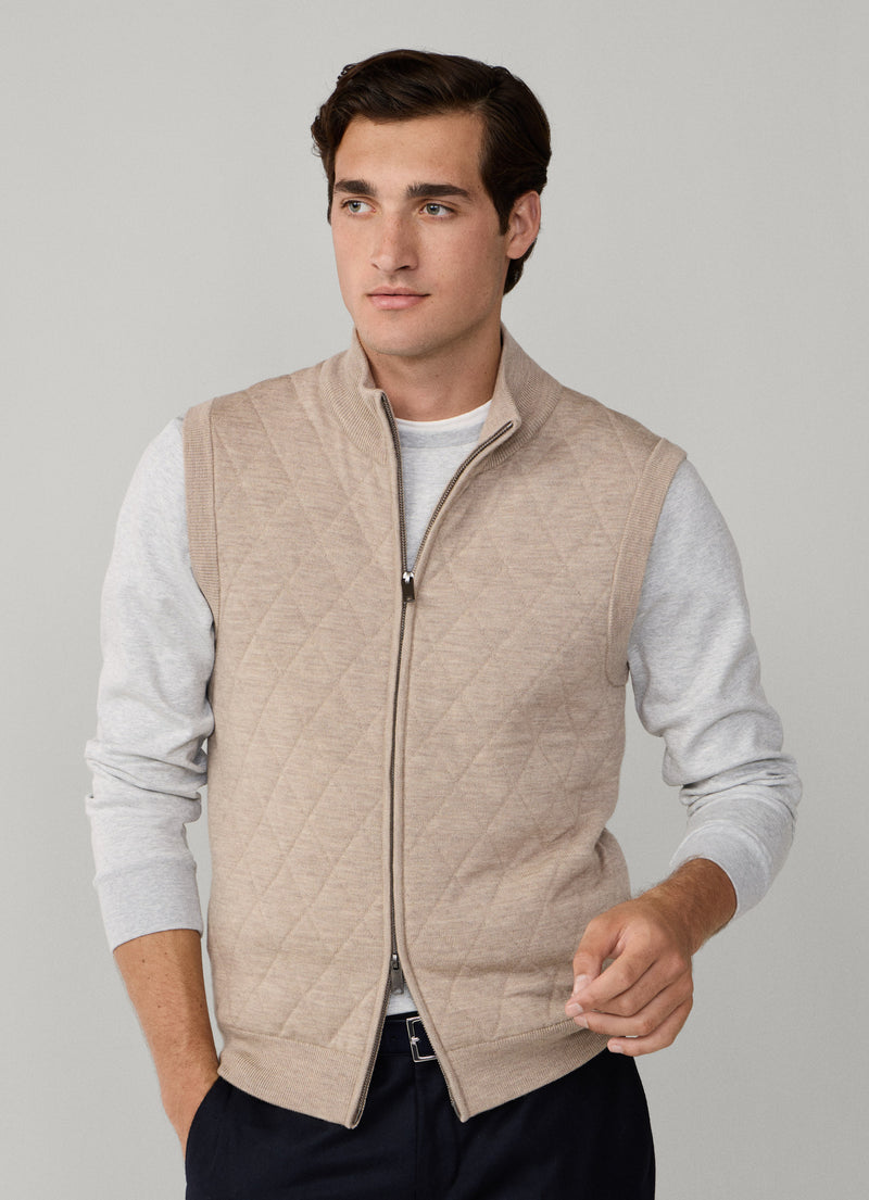 Merino Quilted Knit Gilet