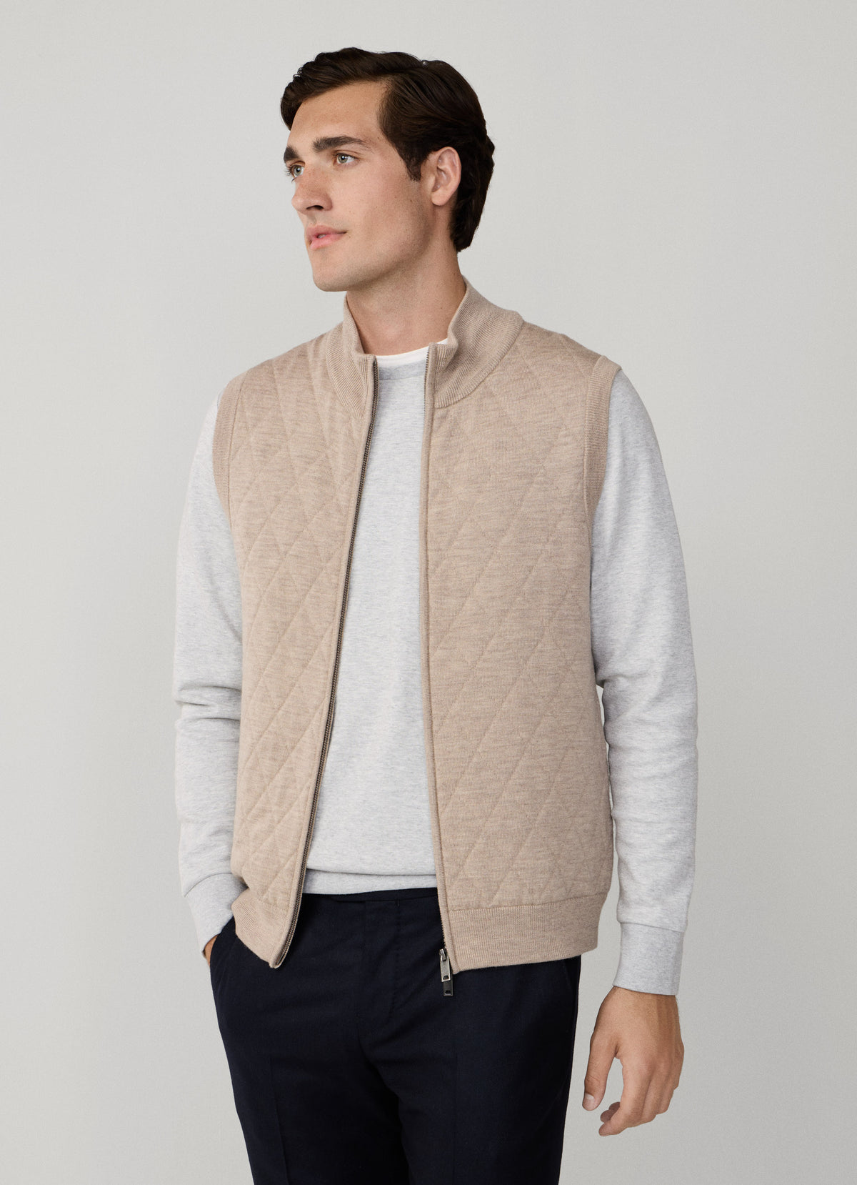 Merino Quilted Knit Gilet