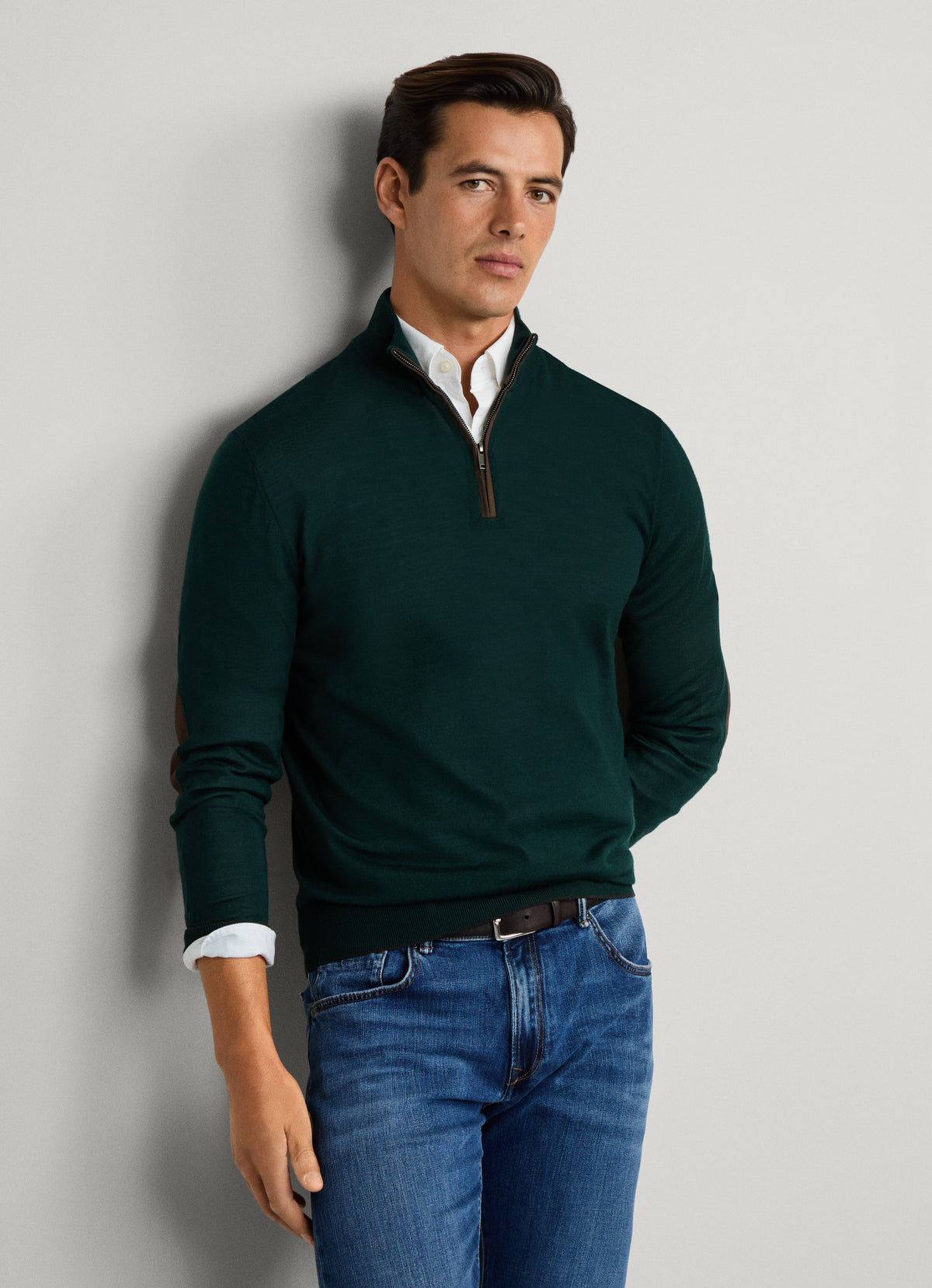 Merino Wool-Silk Zip Jumper