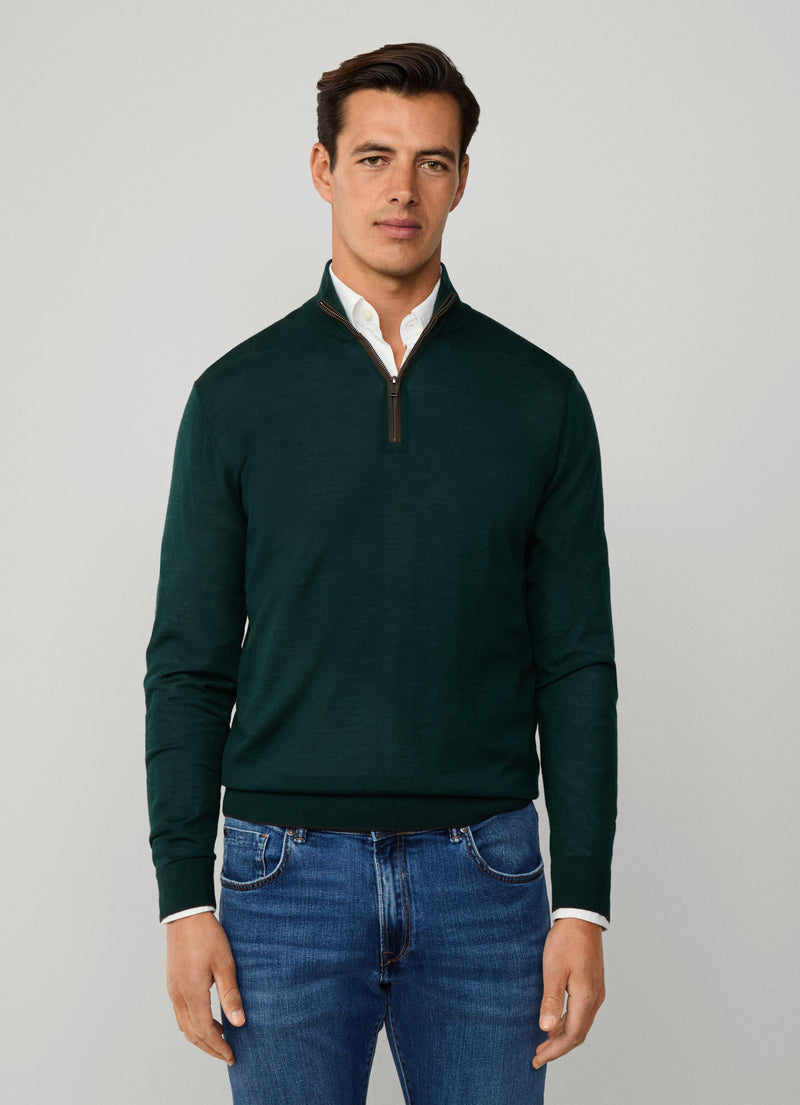 Merino Wool-Silk Zip Jumper