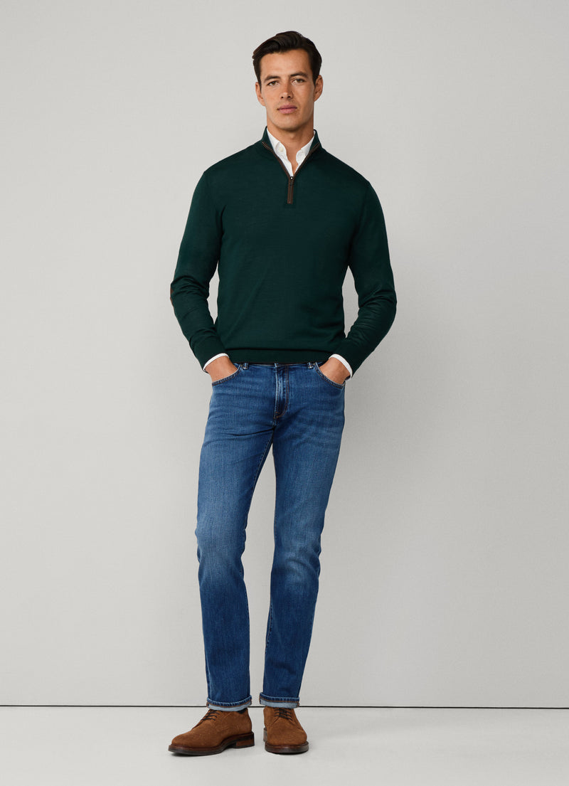 Merino Wool-Silk Zip Jumper