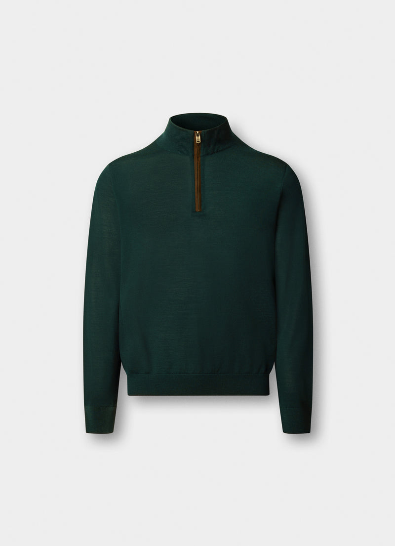 Merino Wool-Silk Zip Jumper