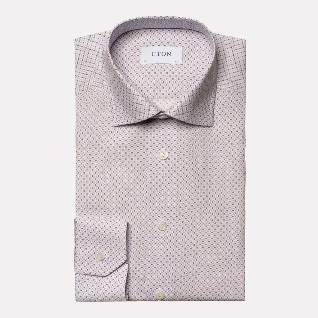 Micro Floral Print - Contemporary Poplin Shirt