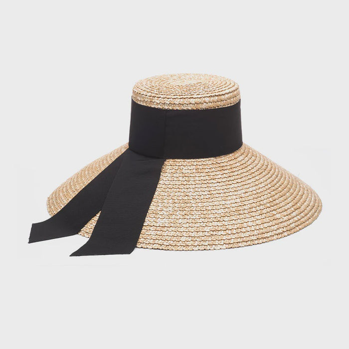 Mirabel Grosgrain Wide-Brim Sunhat
