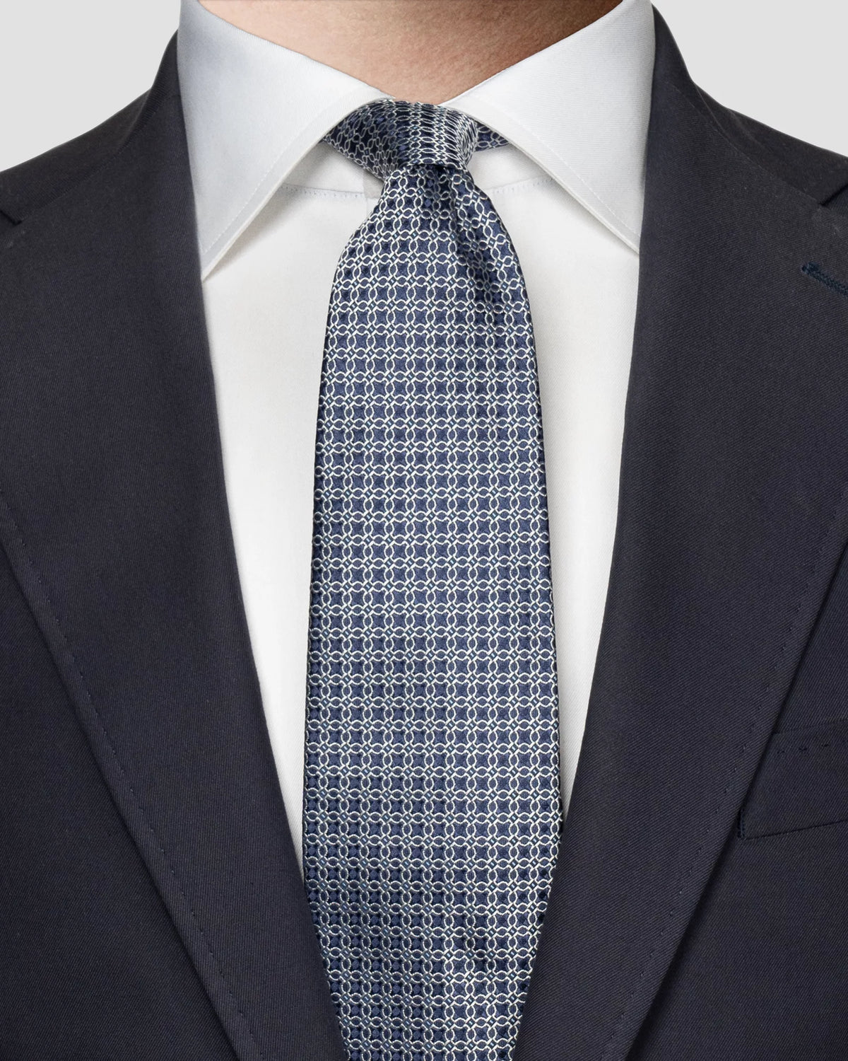 Geometric Print Silk Tie