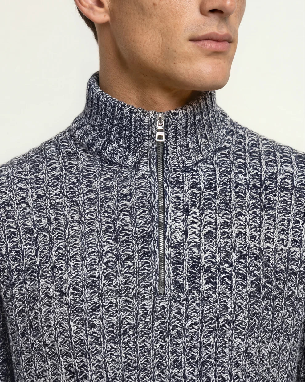 Lennard Crochet Half-Zip Kni
