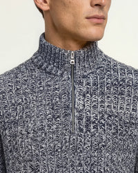 Lennard Crochet Half-Zip Kni