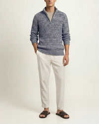 Lennard Crochet Half-Zip Kni