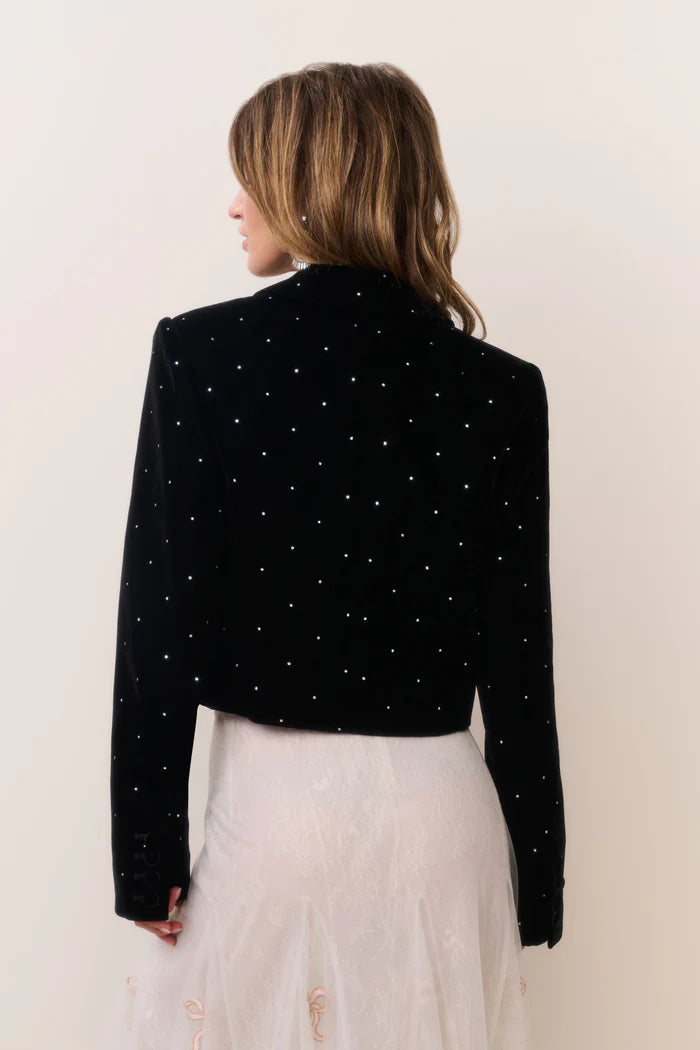 Orlisa Cropped Velvet Blazer