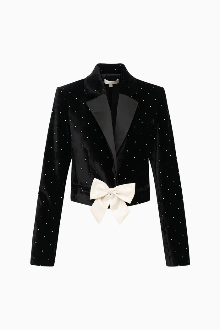 Orlisa Cropped Velvet Blazer