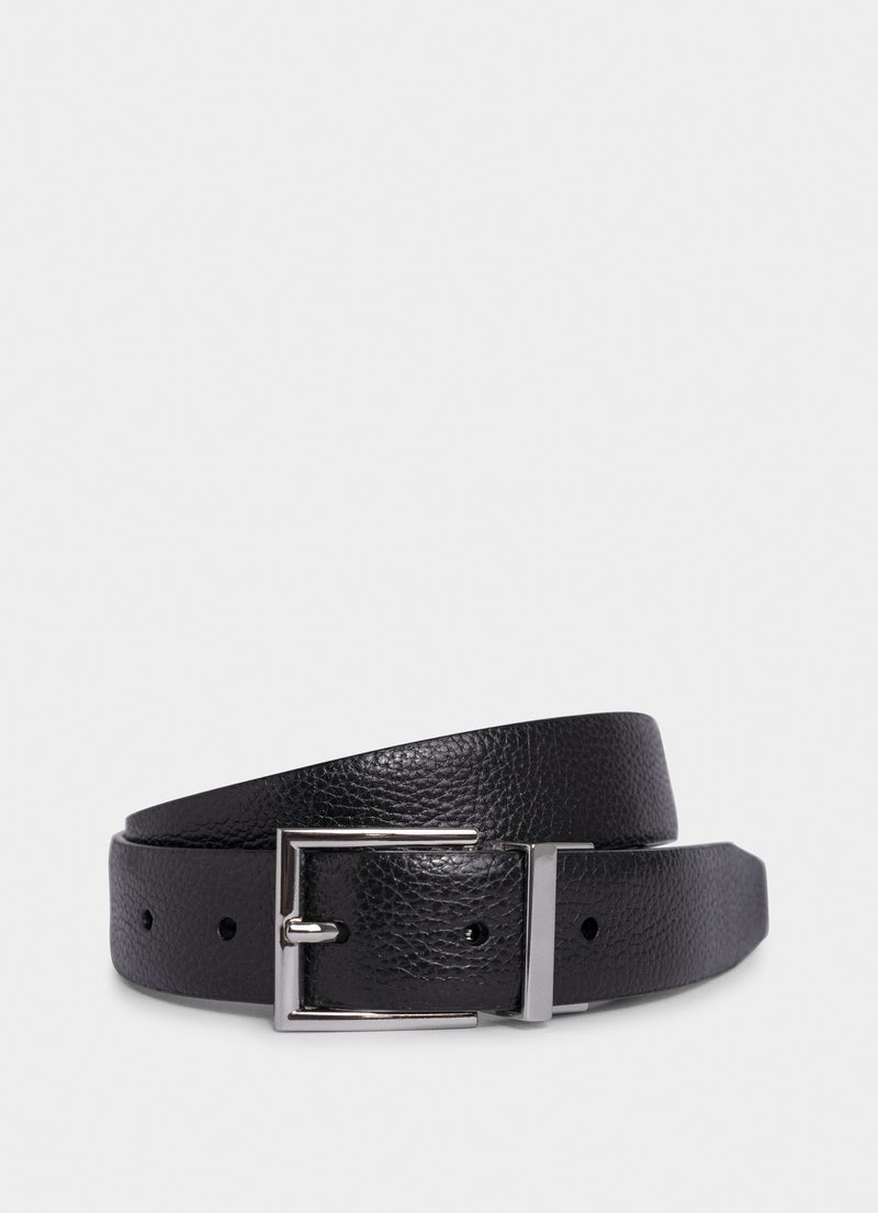 Pebbled Leather Reversible 30mm Belt