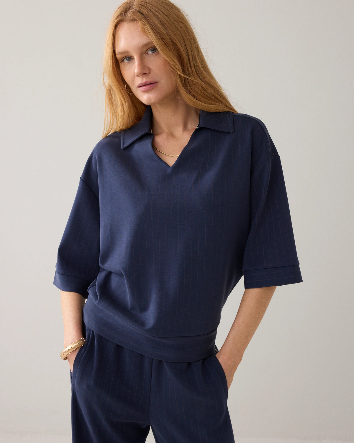 Pinstripe Polo Shirt