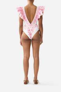 Plunge One Piece w Ruffles