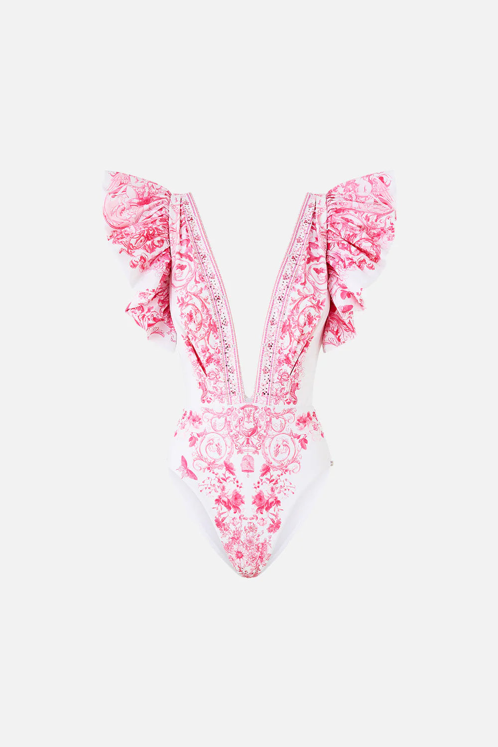 Plunge One Piece w Ruffles
