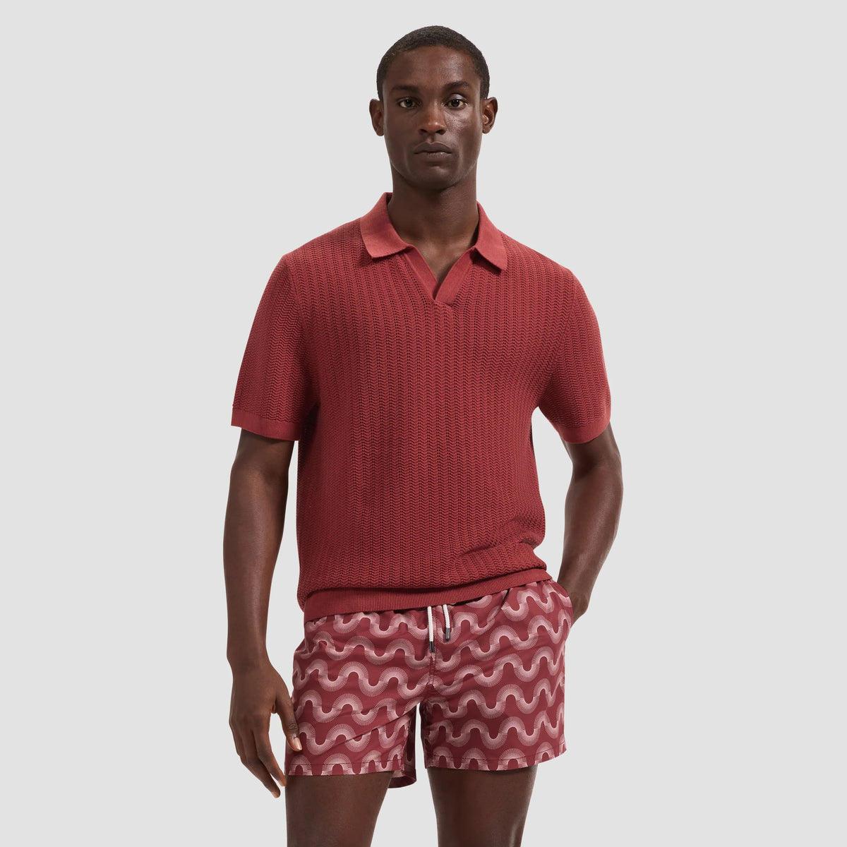 Pointelle Rib Johnny Sweater