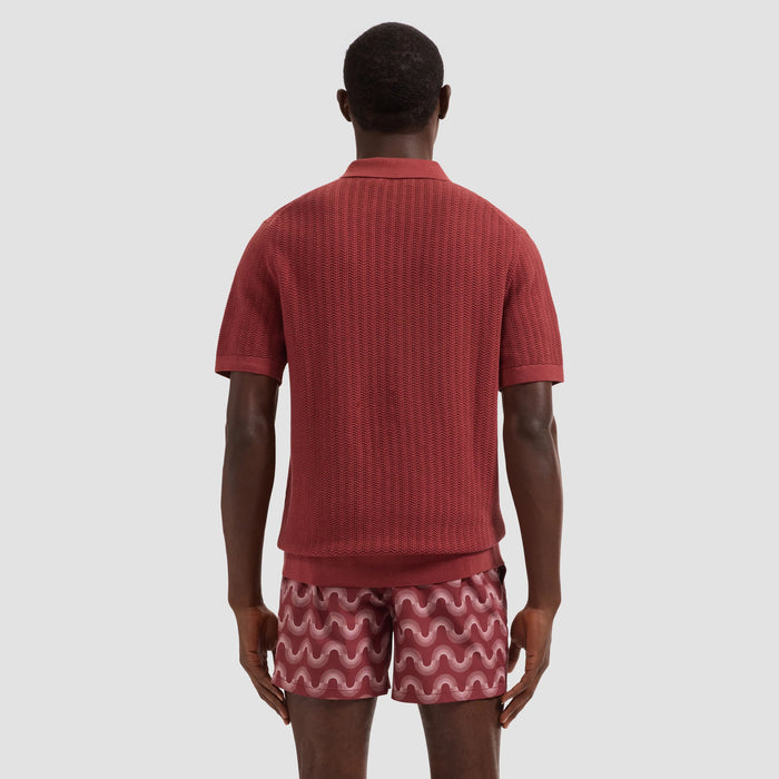 Pointelle Rib Johnny Sweater