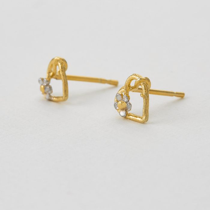 Posy Heart Stud Earrings