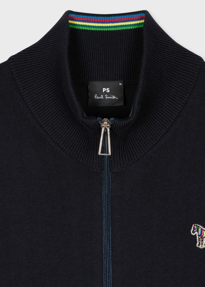 Quarter Zip Zebra Logo Sweater