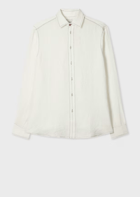 Regular-Fit  Linen Contrast-Stitch Shirt