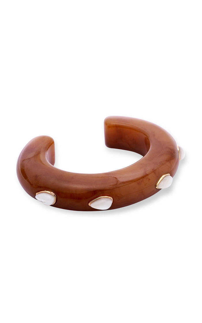 Ridge Cuff in Mocha and Pearl