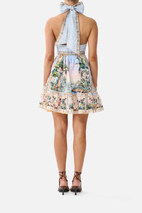 Ruffle Hem Halter Short Dress