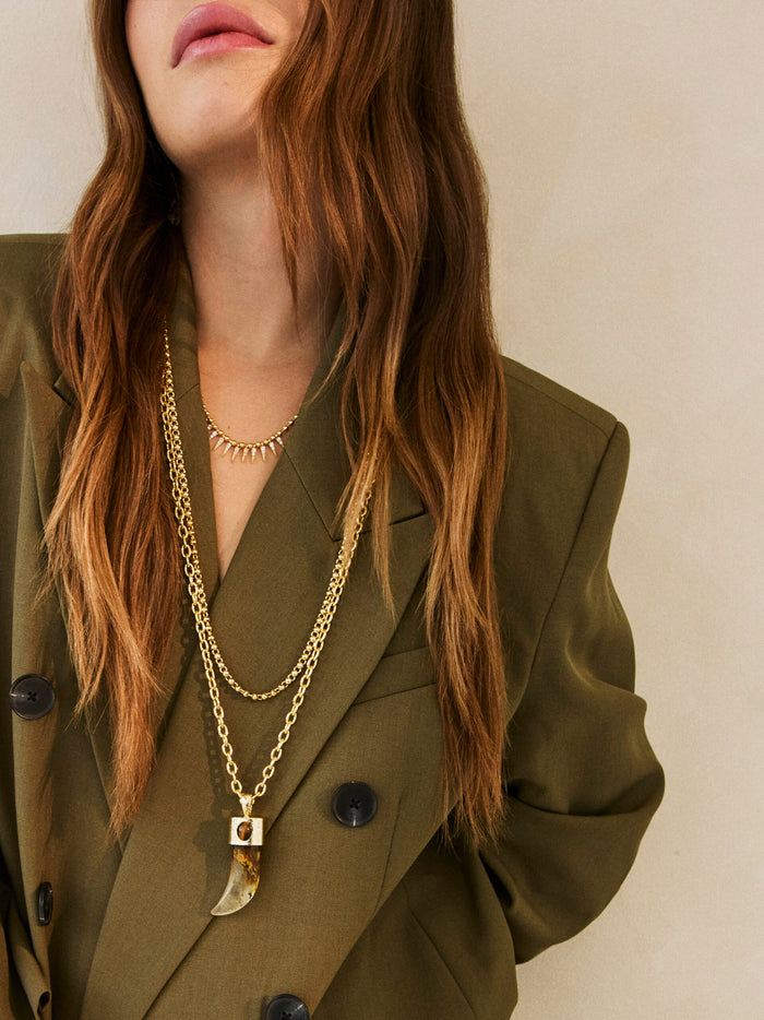 CZ Spike Drop Necklace