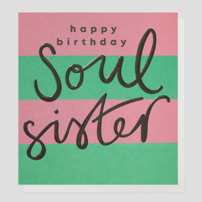 Green/Pink Stripe Soul Sister Card