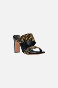 Sara Snake Block Heel Mule