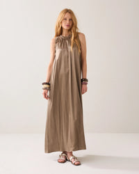Satin Lace Embroidered Dress