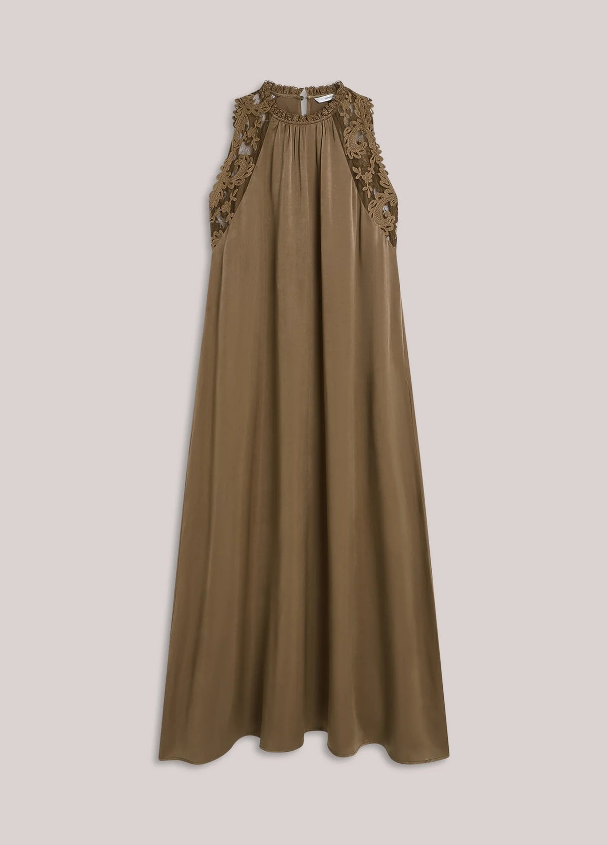 Satin Lace Embroidered Dress