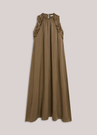 Satin Lace Embroidered Dress