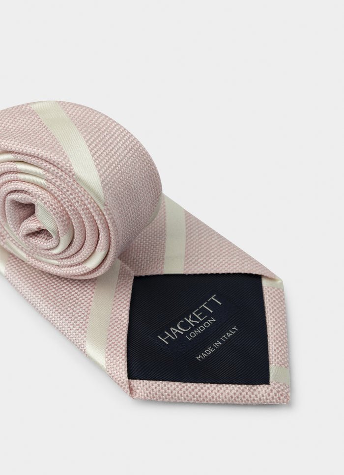 Satin Textured Silk Stripe Tie