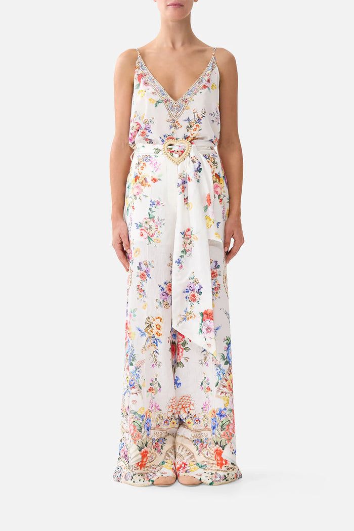 Scarf Belt Wide Leg Pants