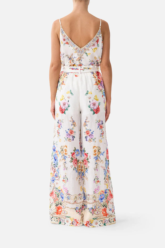 Scarf Belt Wide Leg Pants