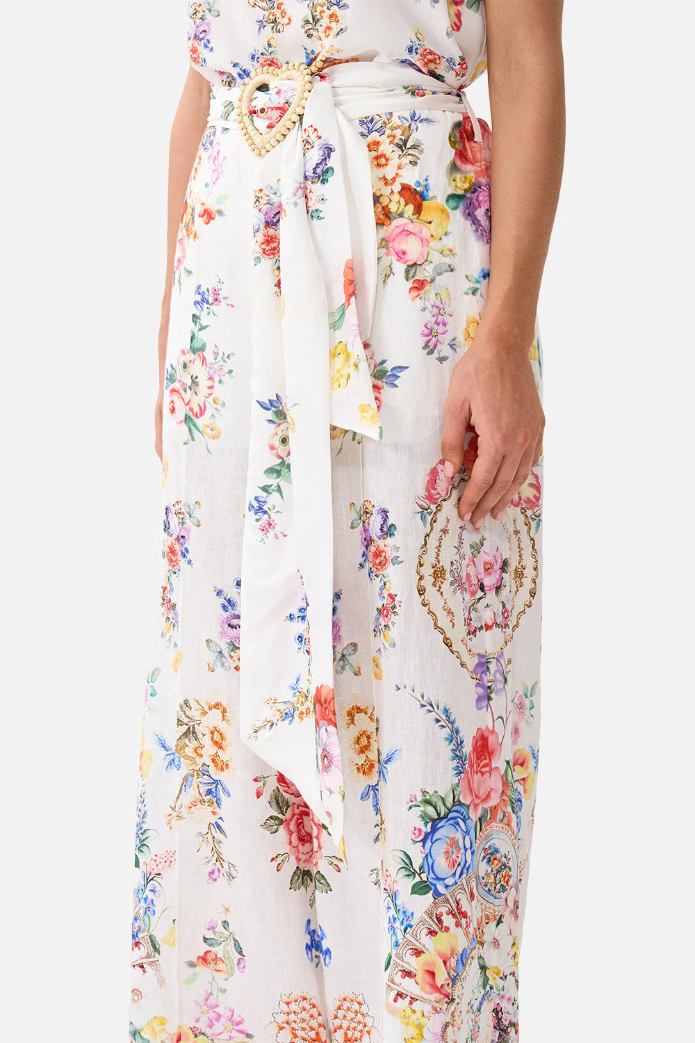 Scarf Belt Wide Leg Pants