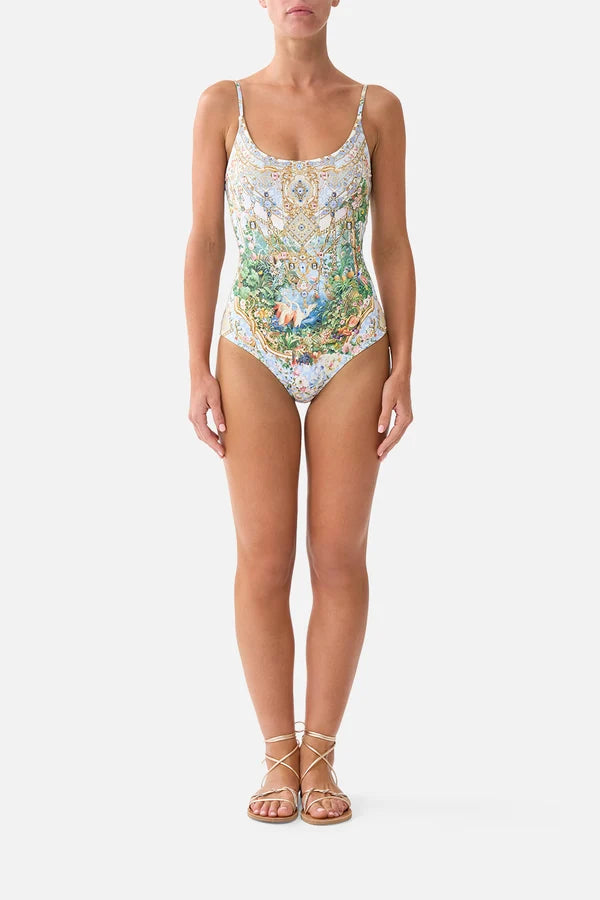 Scoop Neck One Piece With Scoop Back