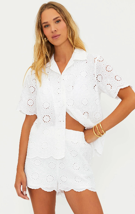 Lexie Top Magnolia Eyelet