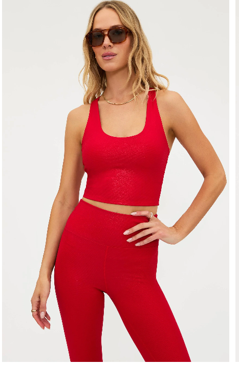 Yara Top Red Shine Waffle