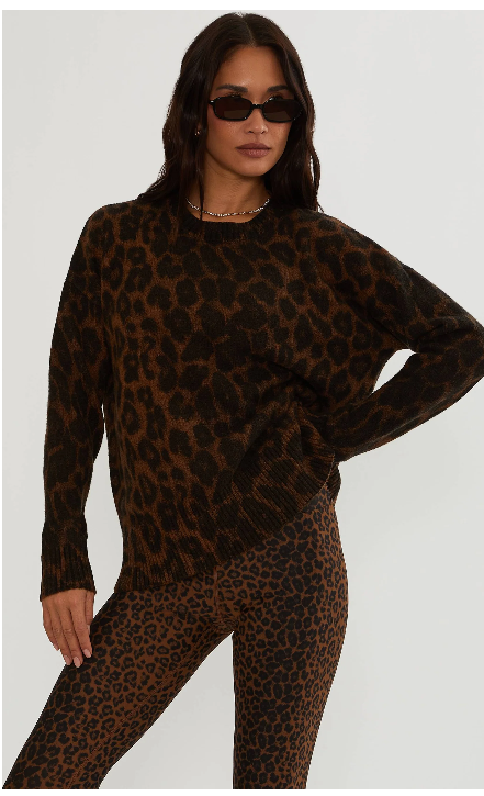 Callie Sweater Caramel Leopard