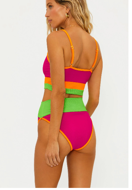 Eva Top Neon Sunset Colorblock