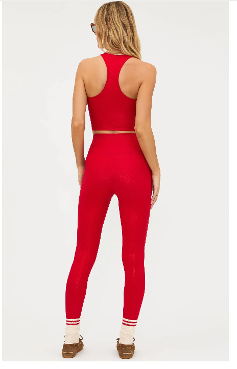 Piper Legging Red Shine Waffle