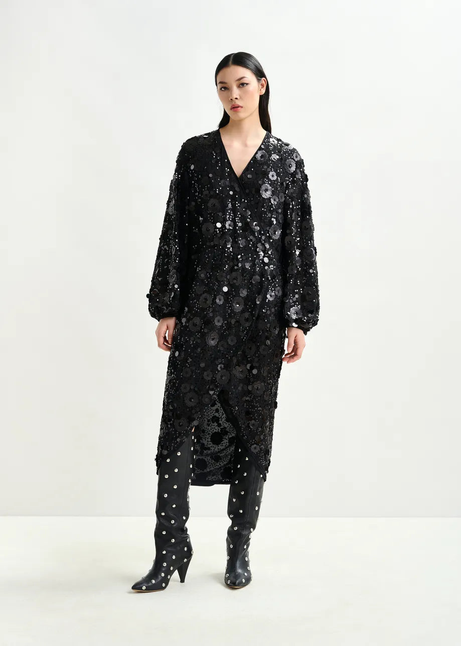 Shine Sequin Wrap Dress