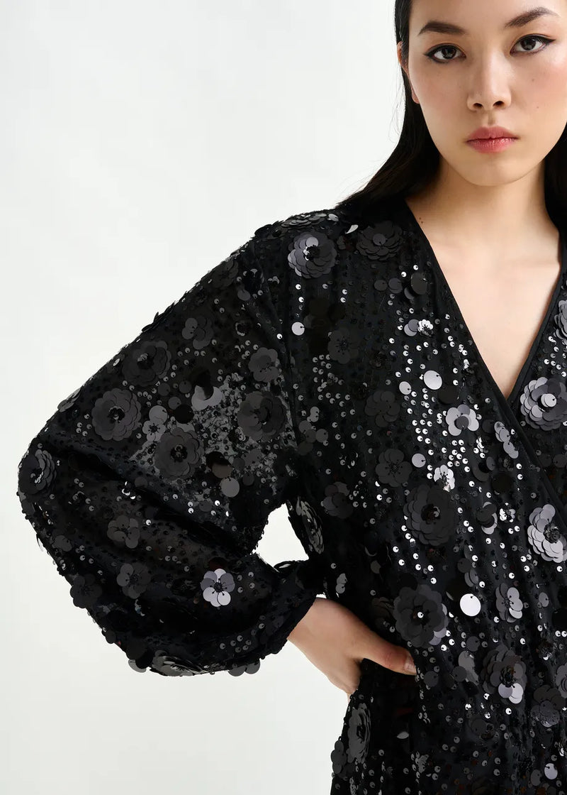 Shine Sequin Wrap Dress