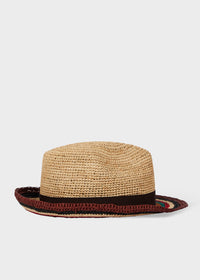 'Signature Stripe' Straw Trilby Hat