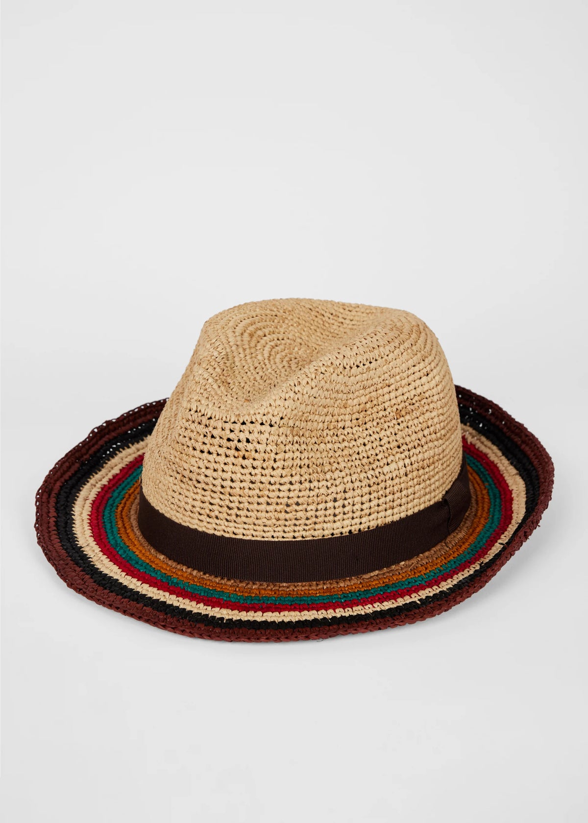 'Signature Stripe' Straw Trilby Hat