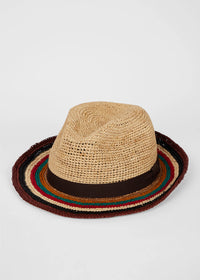 'Signature Stripe' Straw Trilby Hat