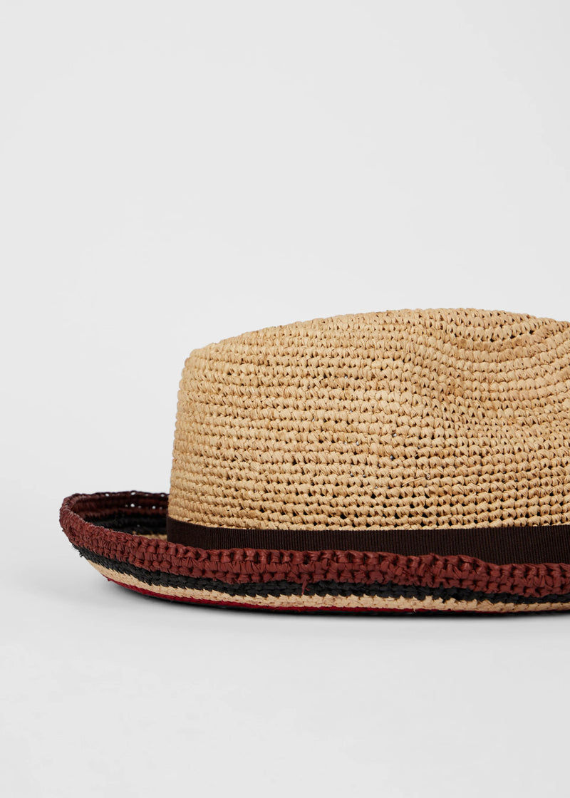 'Signature Stripe' Straw Trilby Hat