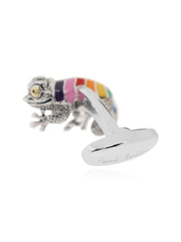 Silver 'Artist Stripe' Chameleon Cufflinks