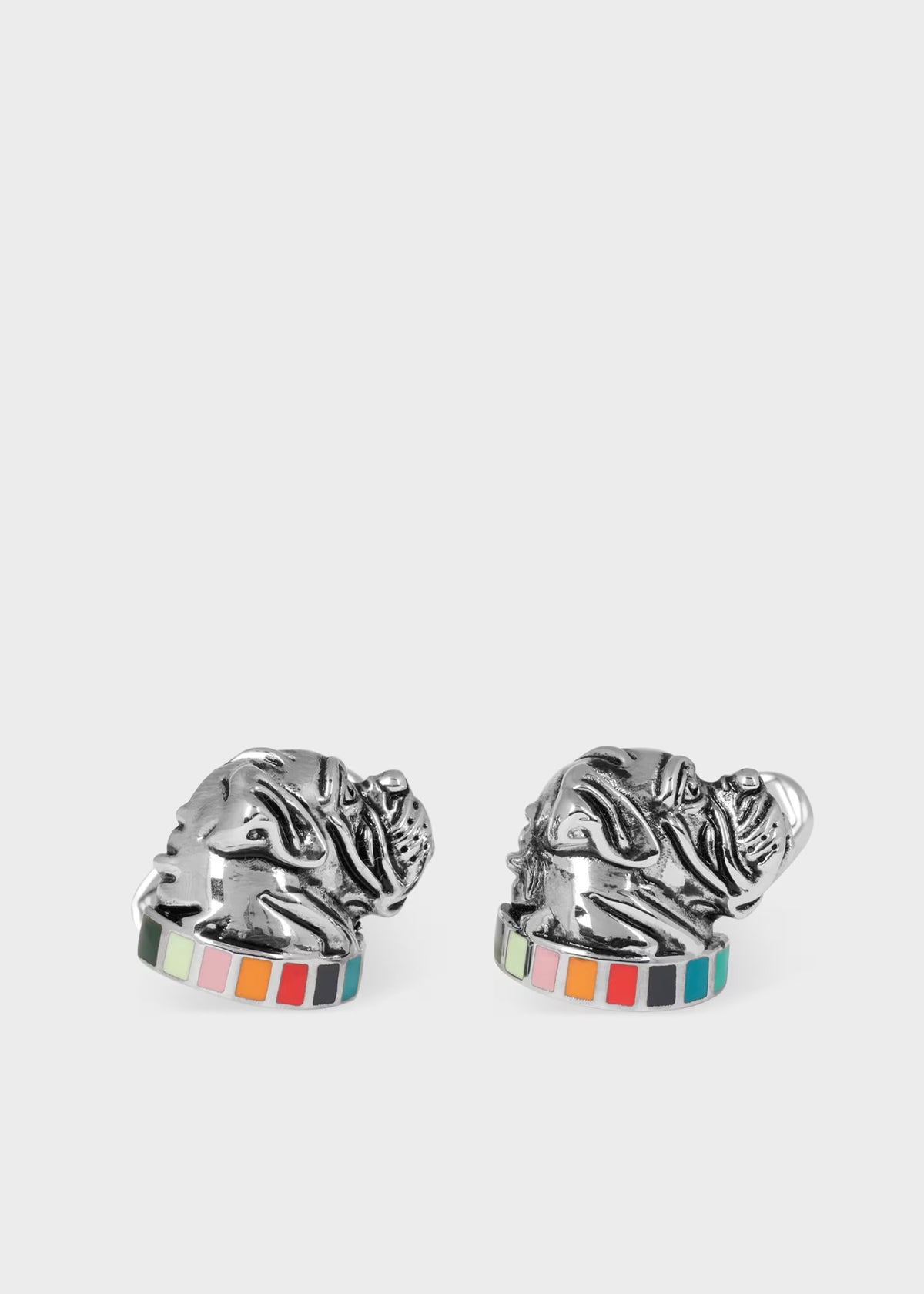Silver 'Artist Stripe' Dog Cufflinks